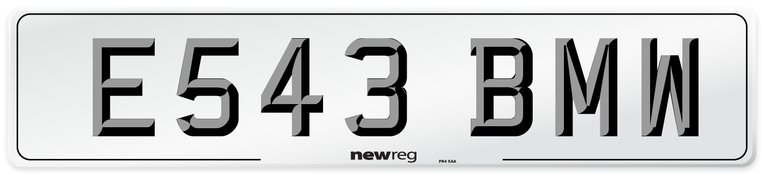 E543 BMW Number Plate from New Reg